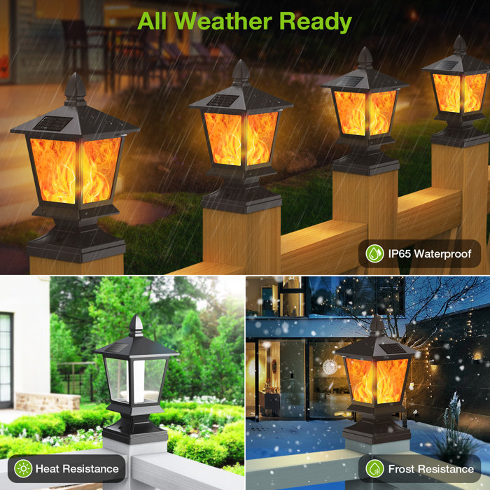 Kooper Solar Post Lights, 2 Pack Outdoor Solar Deck Fence Post Cap